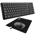 NEWWAY – Pack RF01 Clavier Souris Sans Fil WiFi 2.4 GHz Compacte avec Tapis - AZERTY - Noir