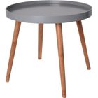 HOME DECO FACTORY Table plateau ronde - Gris - L 50 x P 50 x H 50 cm