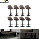 Willonin® Ensemble de 8 Chaise de cuisine, Tabouret de bar en tissu Marron pour restaurant salle à mange