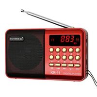 Rouge - Mini Radio Portable Rechargeable numérique FM USB TF MP3, lecteur audio avec haut parleur
