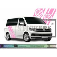 Volkswagen Transporter T4 T5 T6 Bandes latérales Logo - ROSE -Kit Complet  - Tuning Sticker Autocollant Graphic Decals