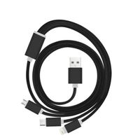 Cable de charge resistant 1 Mètre triple embout chargeur pour Apple, Huawei, Samsung Couleur Noir -Marque YuanYuan