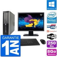 PC HP Compaq 6200 Pro SFF Ecran 19" G630 RAM 8Go Disque 250Go Windows 10 Wifi