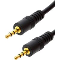 Câble Audio Jack 3.5 mm Mâle-Mâle Auxiliaire Son stéréo 5m LinQ - Noir