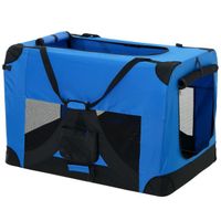 pro.tec box de transport pour chien (bleu roi - pliable) taille M