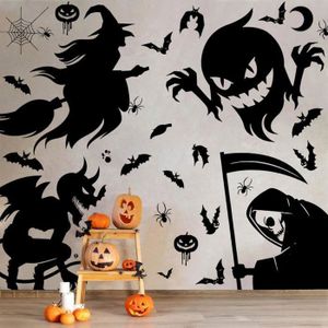Autocollant Halloween Fantôme Sanglant Pour Fenêtre - Effet Peur Garanti, Facile à Poser Et Retirer