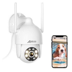 ANRAN Caméra IP extérieur sans fil audio bidirectionnel 1080P HD WiFi caméra de surveillance Détection du Mouvement