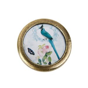 Oiseaux et Fleurs MagiDeal Bouton Poignée de Porte Rond Vintage pour Armoire Tiroir Placard 