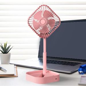 VENTILATEUR ventilateur sur pied portable - ventilateur de bureau pliable, ventilateur silencieux à 3 vitesses rétractable contrôlé rose