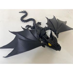FIGURINE - PERSONNAGE Noir - Dragon volant mobile imprimé en 3D avec JoendocTechnology, Figurines de dinosaures, Modèle de dinosaur