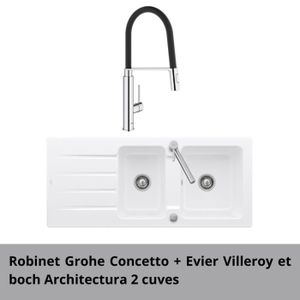 EVIER DE CUISINE Evier 2 bacs Villeroy et Boch Architectura - Blanc
