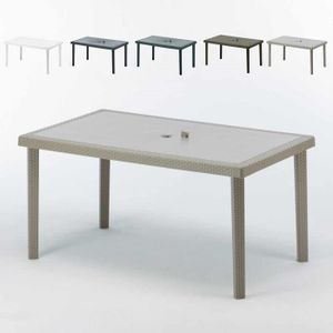 TABLE DE JARDIN  Table en Polyrotin rectangulaire 150x90 Grand Sole