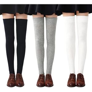 2 Paires De Chaussettes Hautes Pour Femme - Montant Au-dessus Du Genou - Taille Unique élastique - 4