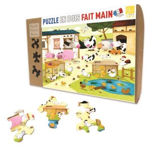 PUZZLE Puzzle en bois La ferme d'Olivier Huette - Moins d