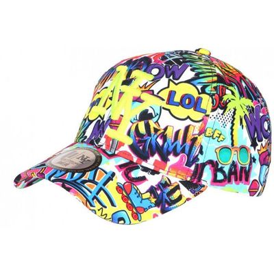 Casquette Baseball NY – Design Original Cartoon Pop – Noir Et Blanc – Taille Unique