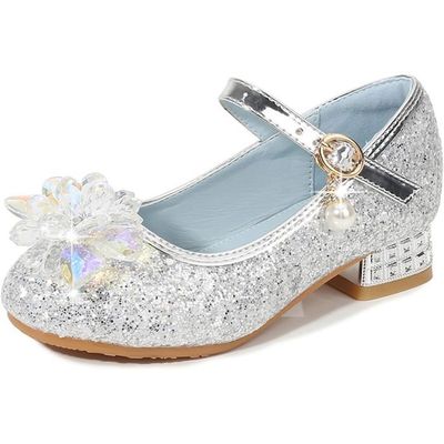 Chaussures De Princesse P'tit Clown – Mules à Talons 5 Cm – Bleu – Taille Unique – Pour Déguisement, Carnaval, Anniversaire – Dès 3 Ans
