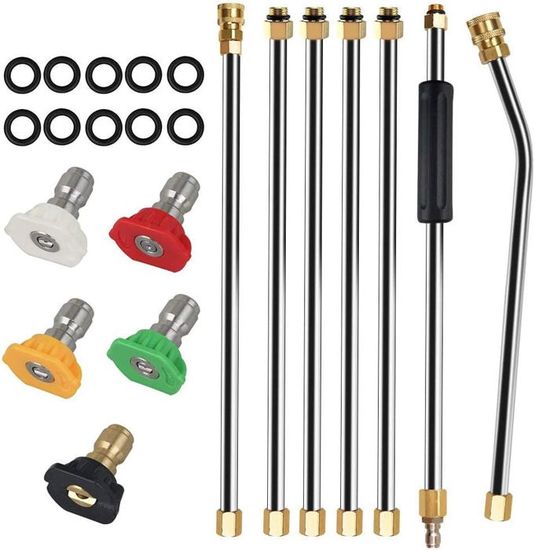 Lance Haute Pression En Acier Inox - Connexion M22 - 280 Bars / 4000 Psi - Pour Nettoyeur Industriel, Lavage Auto, Terrasse, Façade