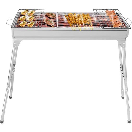 VACSAX Barbecue à Charbon de Bois Pliable Camping, Barbecue Portable