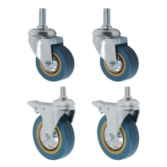 Lot Roulettes 4 Pouces ABS Pour Compresseur D'Air – Diam. 95 Mm, Roulements Hautes Performances