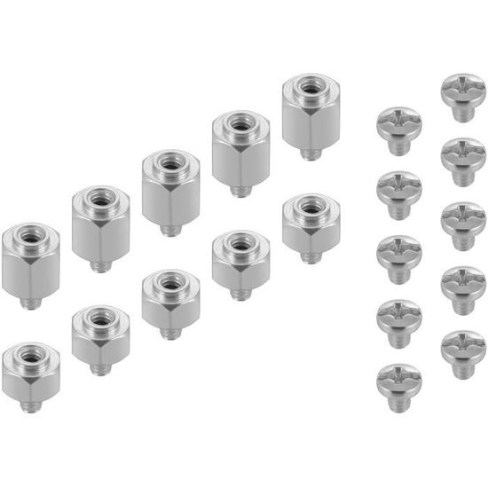 YINETTECH 100pcs Boîtier PC Carte Mère Vis Kit Laiton Hex Entretoise  Entretoise M2.5x5x6mm Croix Fente Vis M2.5x5mm pour M2.5 Filetage Disque  Dur Boîtier D'ordinateur Carte Mère : : Bricolage