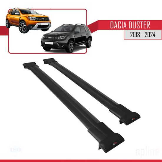 Apline pour Dacia Duster 2018-2023 Barres de Toit Railing Porte-Bagages de Voiture Fly Modèle Noir A