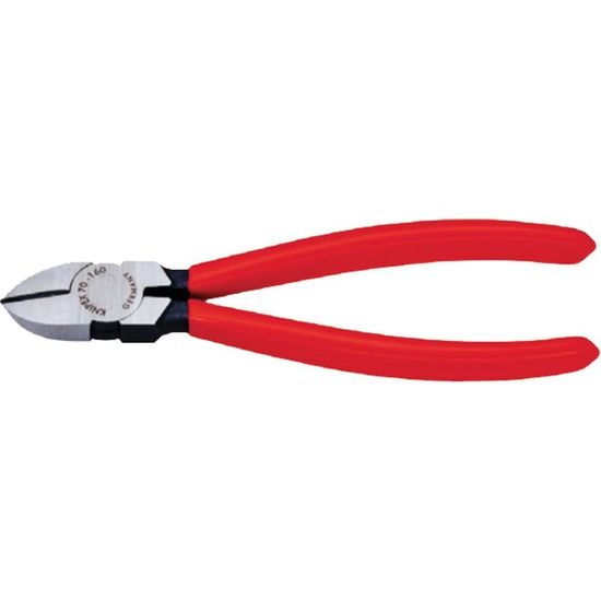 Pince coupante de côté PVC 160mm Knipex - Rouge - Acier vanadium - Pour câbles souples et durs