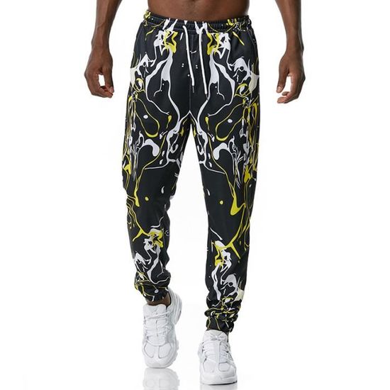 PINSPARK Pantalon Jogging Détachable Velcro Homme - Pantalon Sport Rééducation Coton Ample