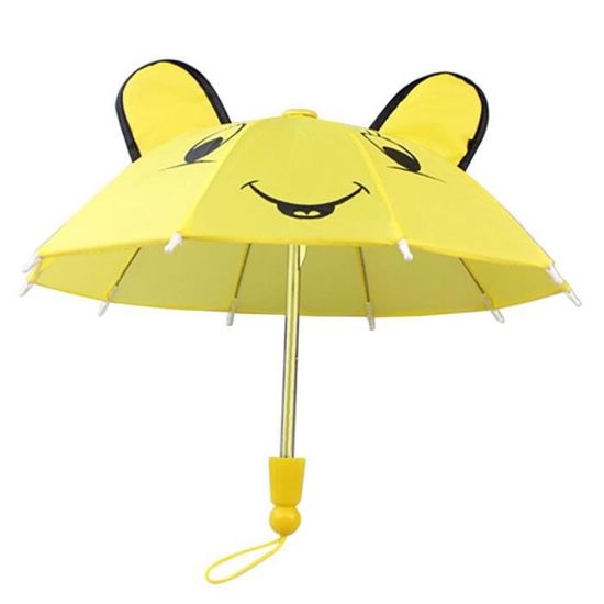 Accessoires parapluie pour 18 inch American Girl-Baby nés poupées fait main en plein air enfants meilleur cadeau (Jaune)
