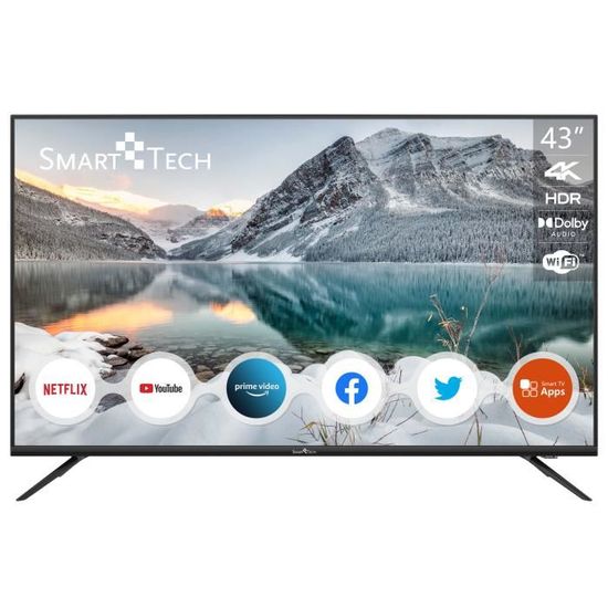 Smart Tech 43" 4K UHD Smart TV, Netflix & YouTube & Prime Video