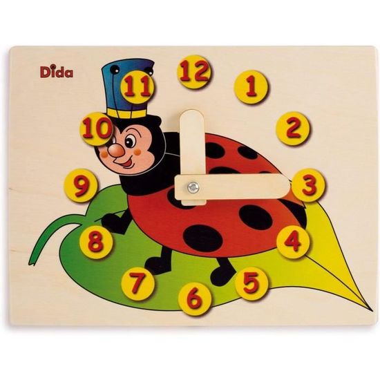 Horloge éducative en bois - 11291 - - Jeux Jouets Déco Bagages Horloge éducative en bois - 11291 - - Jeux Jouets Déco Bagages