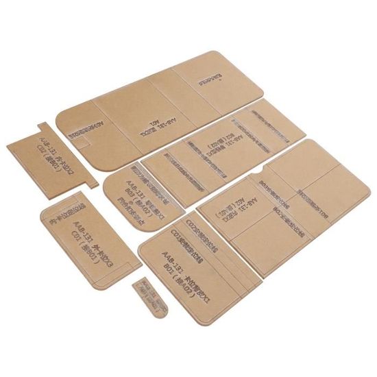 Gabarit Acrylique Transparent Pochoir Portefeuille - Ensemble Artisanat Cuir Léger Et Précis Pour Créations Fait Main