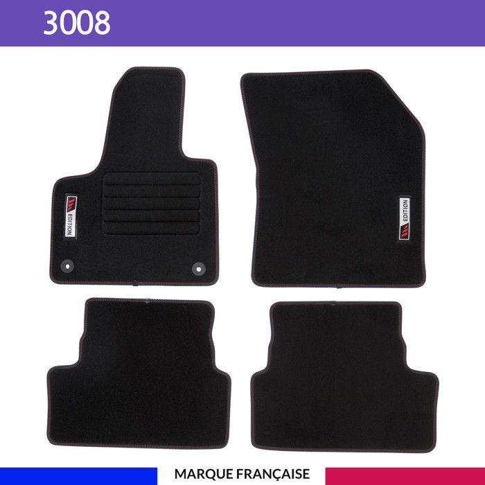 Tapis De Voiture Côté Conducteur Pour Peugeot 3008 (2009-2016) - Moquette Haute Qualité, Fond Antidérapant, Ajustement Laser Précis - 5