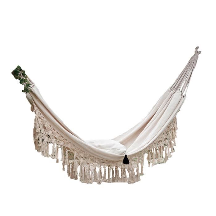 Tassel Toile Hamac Jardin Tassel Swing Hamac Double Personne Hamac En Plein Air Toile Hamac