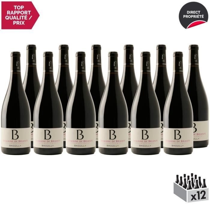 Brouilly Tradition Rouge 2015 - Lot de 12x75cl - Domaine de Briante - Vin AOC Rouge du Beaujolais - Cépage Gamay
