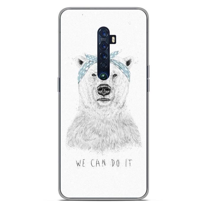 Coque pour smartphone compatible Oppo Find X en silicone gel protection arrière- BS We can do it