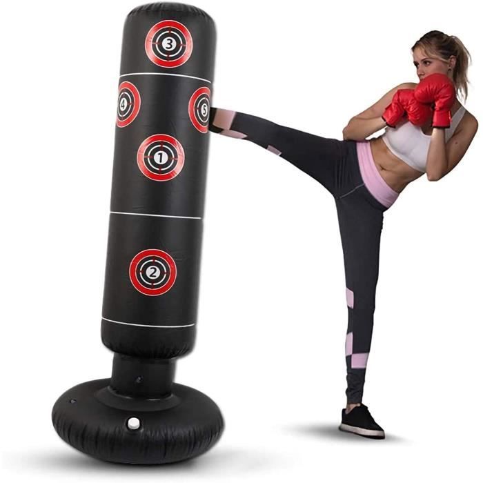 Sac de Boxe Autoportant de 1,55 M,Facile À Gonfler et À Dégonfler,Sac de Frappe Gonflable en Colonne pour Entraînement Lourd,pour641