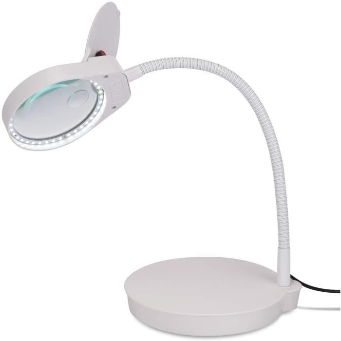 ENJOHOS Lampe Loupe sur Pied 2 en 1 3x 10x Loupe de lecture avec Support LED 38pcs loupe eclairante pour Lumière du Jour Lumin140