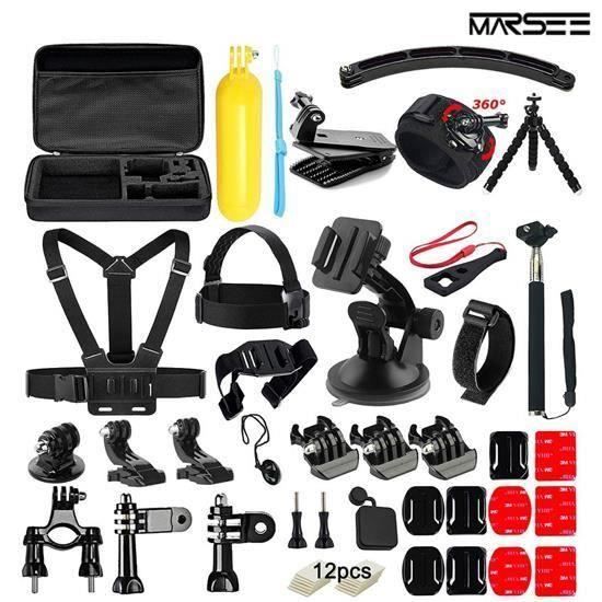50 en 1 Kit d'Accessoires pour Sport Action Caméra GoPro Hero Session-5 Hero 1 2 3 3+ 4 5 SJ4000 SJ7000 DBPOWER et Sony Sports DV