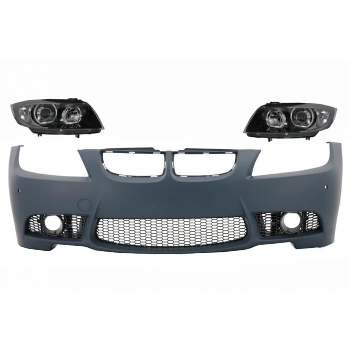 Pare-chocs pour BMW 3 E90 E91 Pre-LCI 05-08 Berline Touring M3 Look Phares Noir