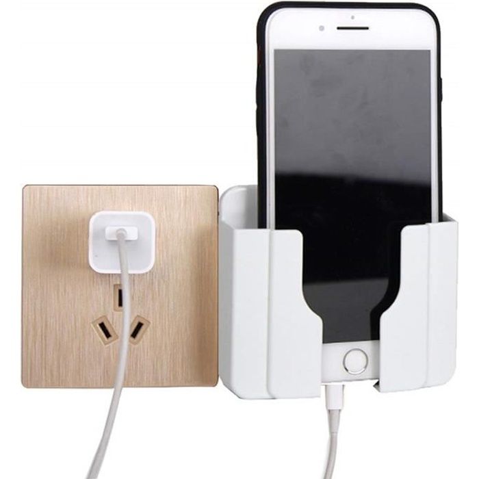 ChangM 2PCS Support de Téléphone Mural, Porte-téléphone Adhérent, Support de Charge, 99 mm * 86 mm * 30 mm,Blanc