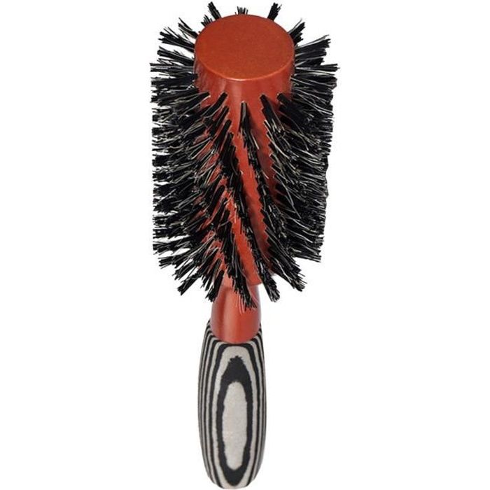 Curling cheveux brosse à cheveux ronde Barrel brushing Curling peigne poils de sanglier peigne Roller en bois massif