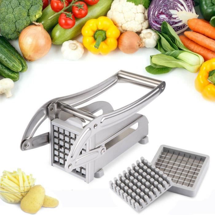 IFCOW®Coupe-frites en acier inoxydable machine à lame professionnelle pomme de terre légume concombre sculpture carotte coupe