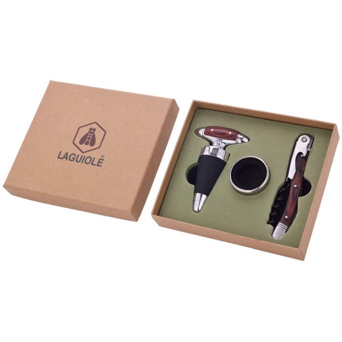 Coffret sommelier 3 fonctions, bouchon, collier anti-goutte - Accessoires vin