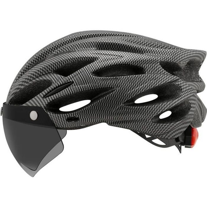 SURENHAP - Casque de Vélo avec Visière et Lampe d'avertissement - M / L (54-61cm) - Rithok -SD9G