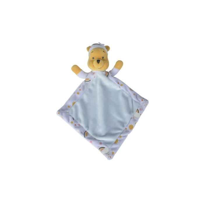 Pour Disney Doudou Plat Brille Dans La Nuit Winnie L Ourson 18 x 18 cm Doudou Licence Peluche enfant Avec mouchoir Vert