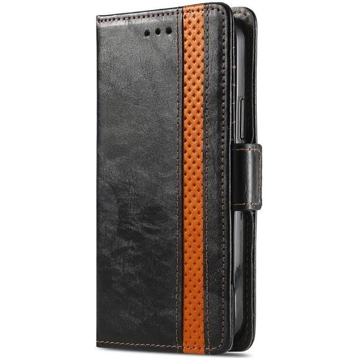 Coque Xiaomi Mi 11 Lite 5G Cuir PU Rabat Magnétique Portefeuille avec Fentes Cartes Noir