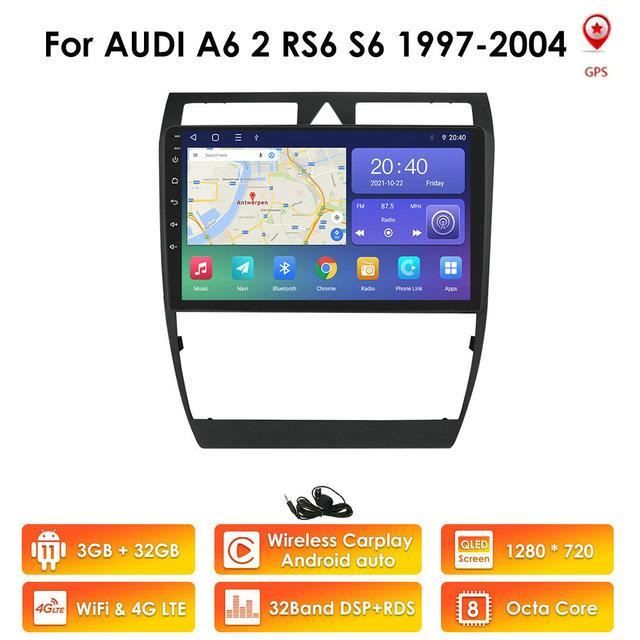 3+32G Android autoradio Audio GPS Navigation pour Audi A6 C5 RS6 S6 1997-2004 multimédia 2DIN voiture Auto stéréo DSP Bluetooth WIFI