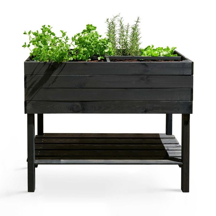 Potager - 110 x 50 x 80cm - Bois - Oviala - Gris