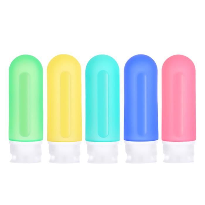 5pcs bouteille de voyage en silicone portable ensemble vide étanche rechargeable COFFRET BIBERONS