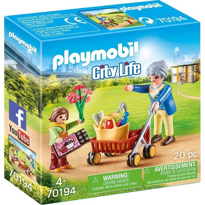 PLAYMOBIL - 70194 - City Life - Petite fille et grand-mère